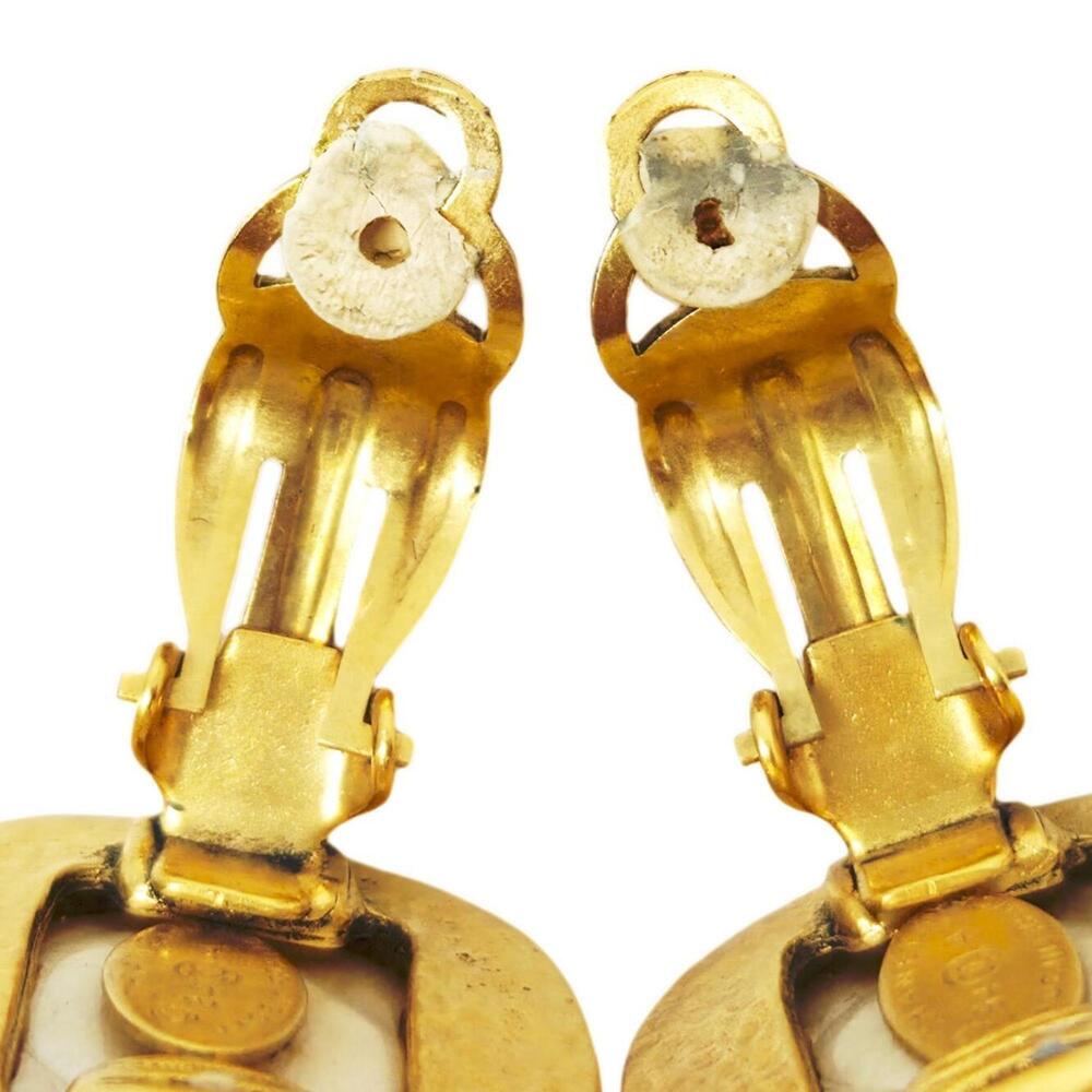 CHANEL White Pearl Logo Earrings - Picture 6 of 7